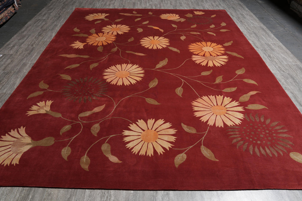 8.9 x 12 High Quality Wool and Silk Handmade Contemporary Rug #F-4141