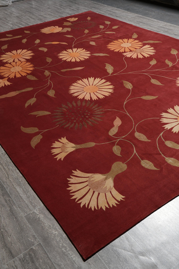 8.9 x 12 High Quality Wool and Silk Handmade Contemporary Rug #F-4141