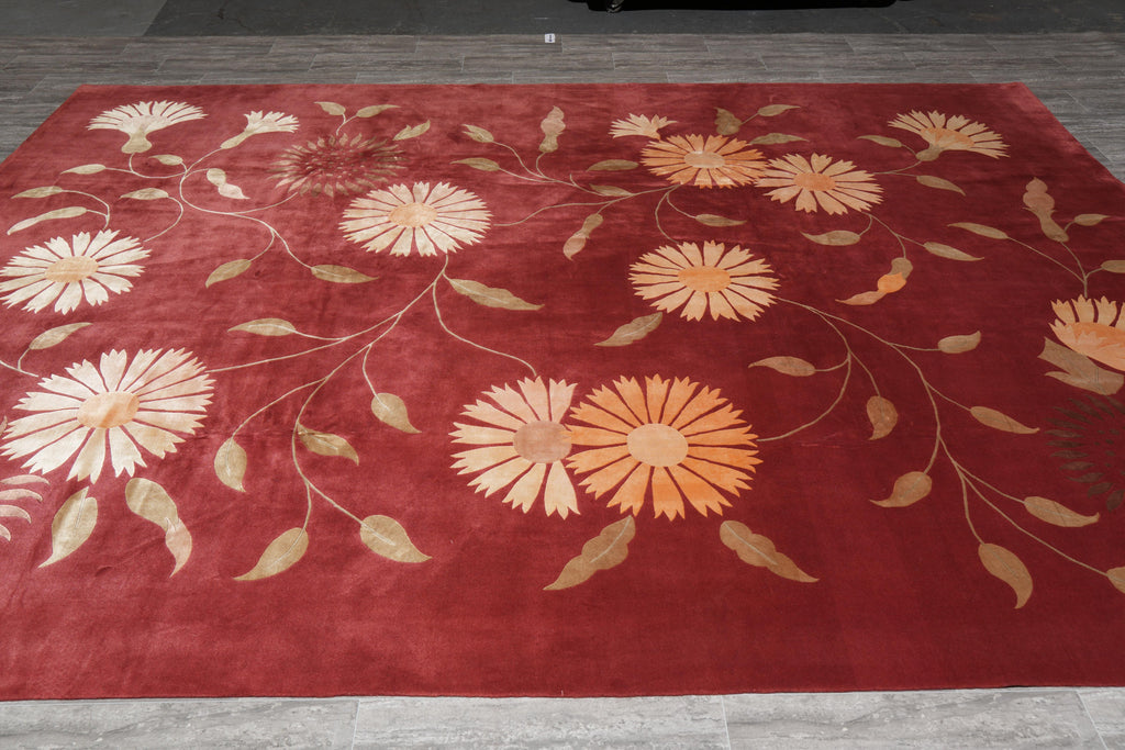 8.9 x 12 High Quality Wool and Silk Handmade Contemporary Rug #F-4141