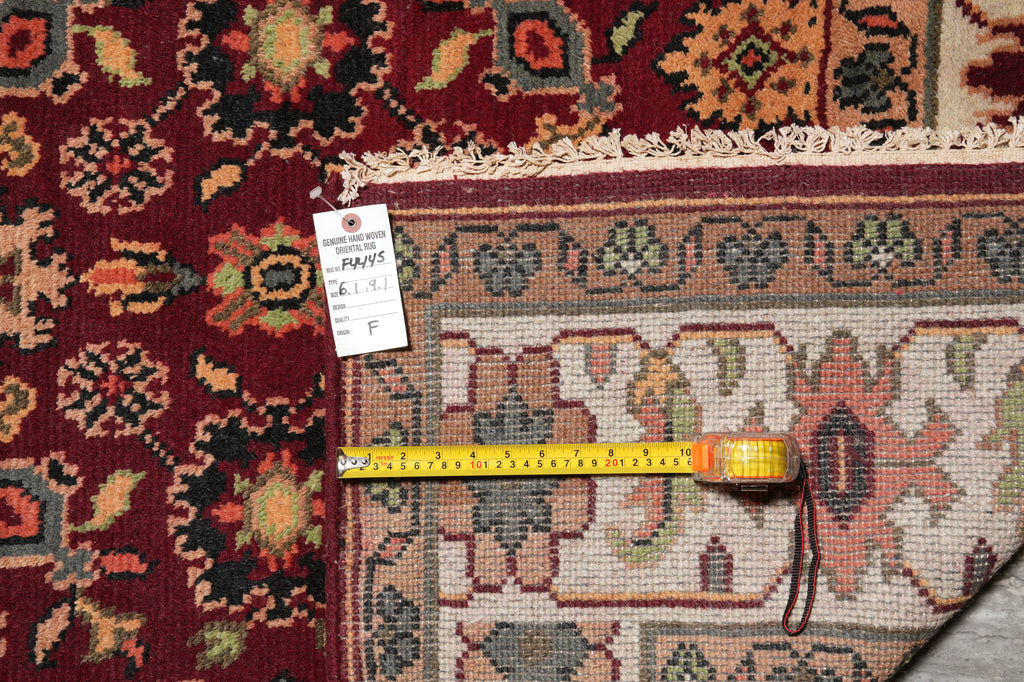 6 x 9.1 Handmade India Wool Mahal Rug #F-4445