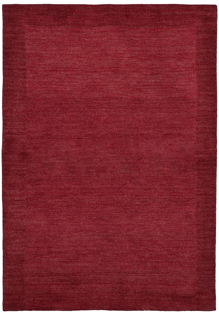 4.3 x 6 Plain Red Modern Wool Handmade Rug #F-3348