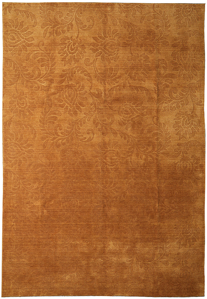9 x 11.9 Contemporary  Solid Rust Colour Handmade Rug