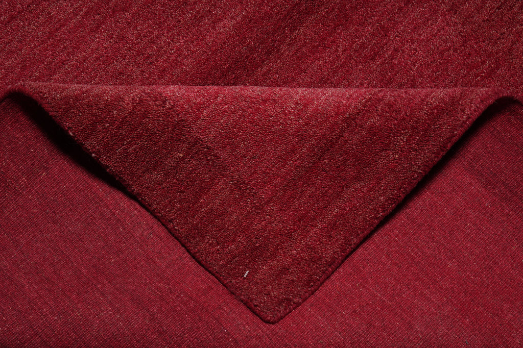 4.3 x 6 Plain Red Modern Wool Handmade Rug #F-3348