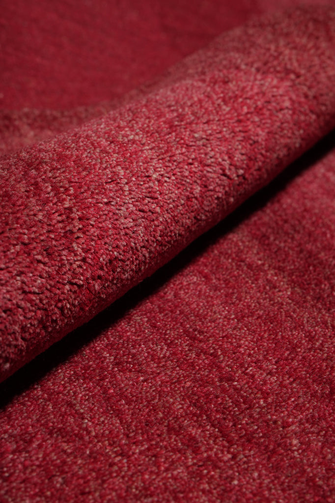 4.3 x 6 Plain Red Modern Wool Handmade Rug #F-3348