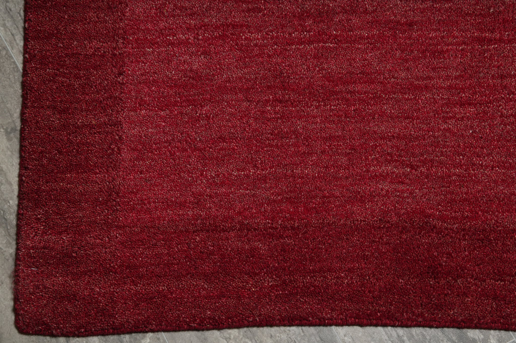 4.3 x 6 Plain Red Modern Wool Handmade Rug #F-3348