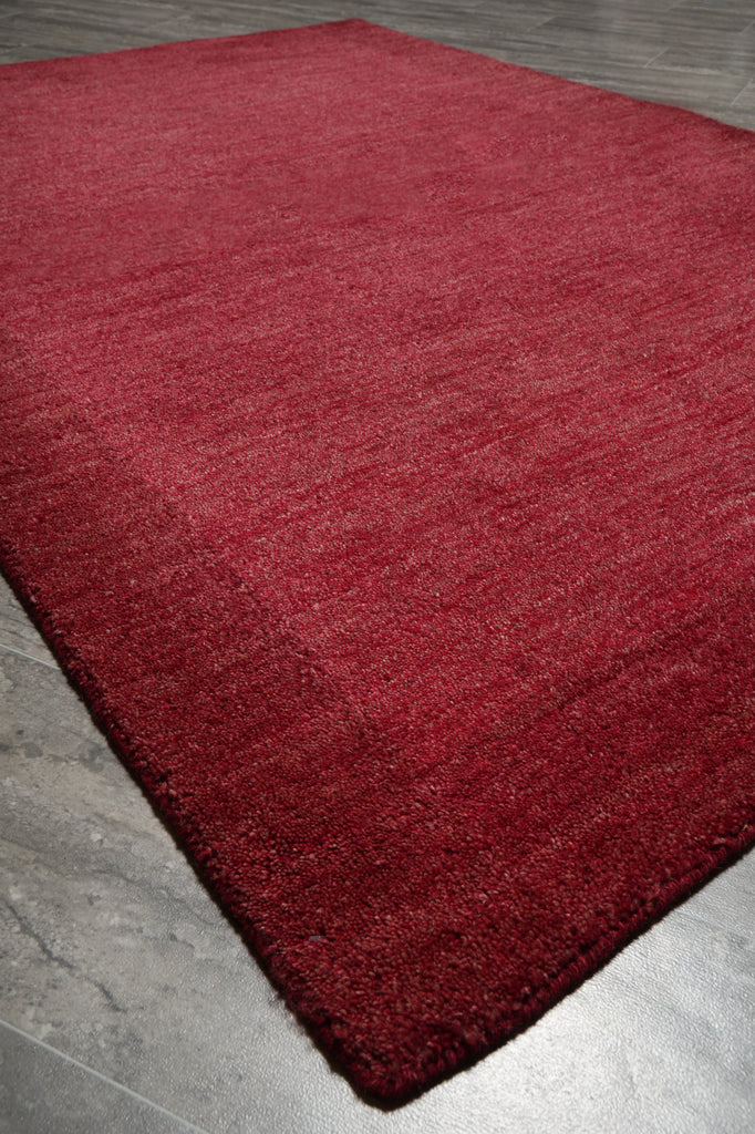 4.3 x 6 Plain Red Modern Wool Handmade Rug #F-3348