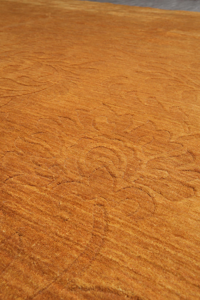 9 x 11.9 Contemporary  Solid Rust Colour Handmade Rug #F-6304