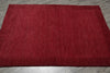 Load image into Gallery viewer, 4.3 x 6 Plain Red Modern Wool Handmade Rug #F-3348