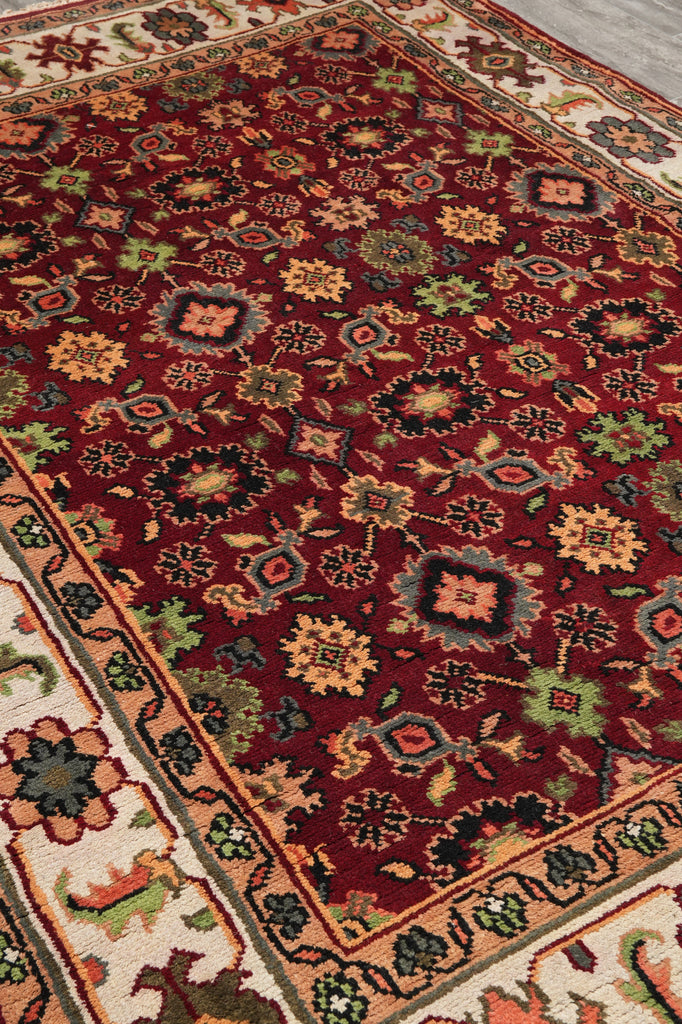 6 x 9.1 Handmade India Wool Mahal Rug #F-4445