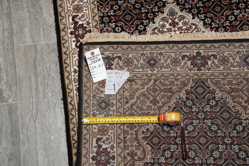 2.9 x 16' Feet High Quality Handmade Wool and Silk Tabriz Mahi #F-3349