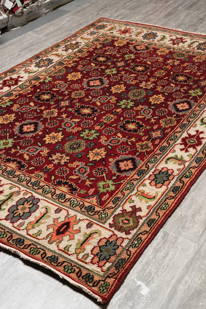 6 x 9.1 Handmade India Wool Mahal Rug #F-4445