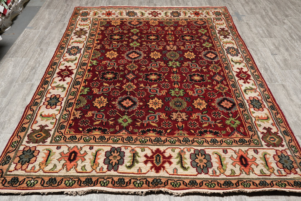 6 x 9.1 Handmade India Wool Mahal Rug #F-4445