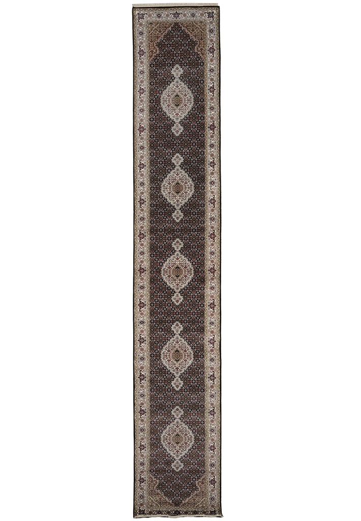 2.9 x 16' Feet High Quality Handmade Wool and Silk Tabriz Mahi #F-3349