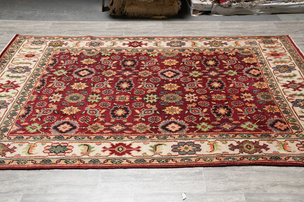 6 x 9.1 Handmade India Wool Mahal Rug #F-4445