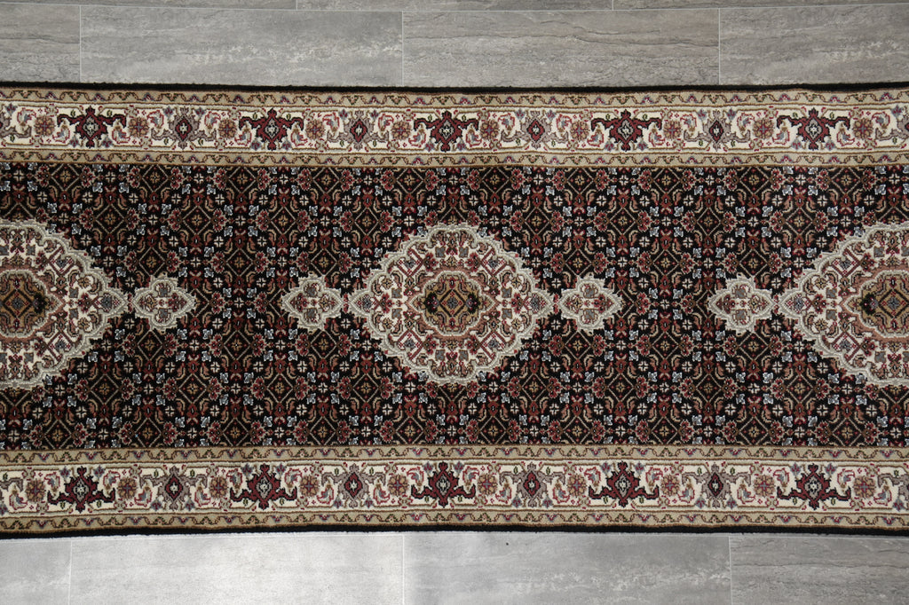 2.9 x 16' Feet High Quality Handmade Wool and Silk Tabriz Mahi #F-3349