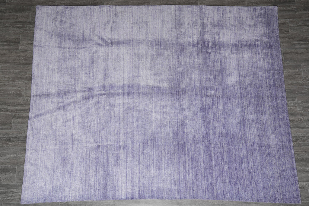 8.0 x 10 Plain Solid Color Lavander Handmade Contemporary Rug #F-4142