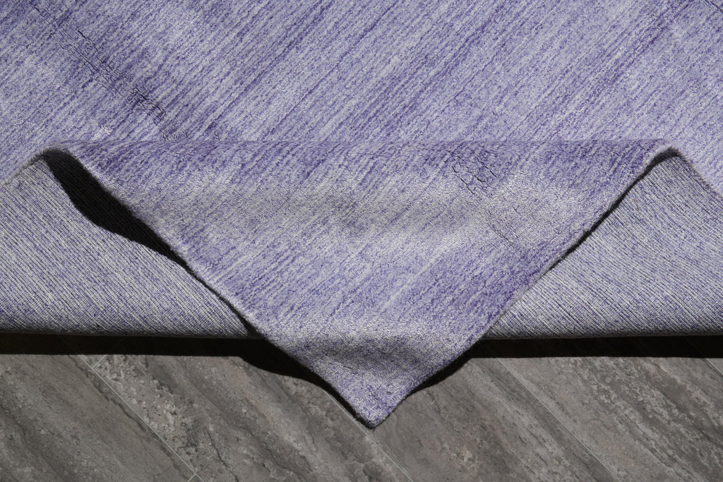 8.0 x 10 Plain Solid Color Lavander Handmade Contemporary Rug #F-4142