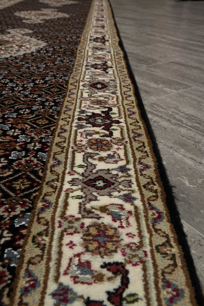 2.9 x 16' Feet High Quality Handmade Wool and Silk Tabriz Mahi #F-3349