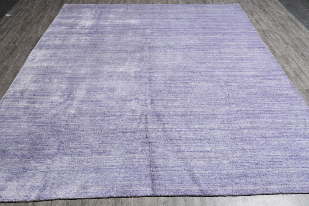 8.0 x 10 Plain Solid Color Lavander Handmade Contemporary Rug #F-4142