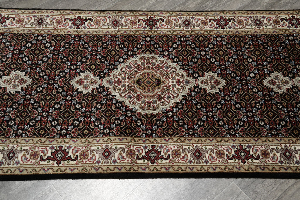 2.9 x 16' Feet High Quality Handmade Wool and Silk Tabriz Mahi #F-3349