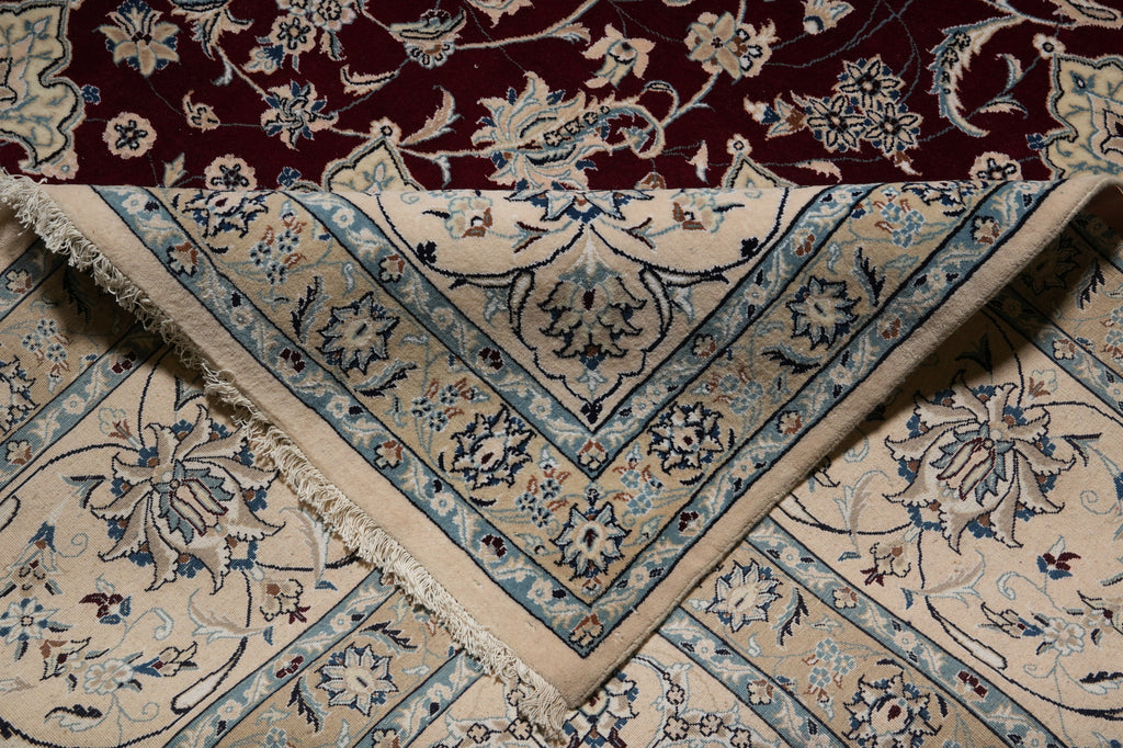 12.9 x 18.8 Authentic Persian Nain Rug Large Wool and Silk #PIX-696