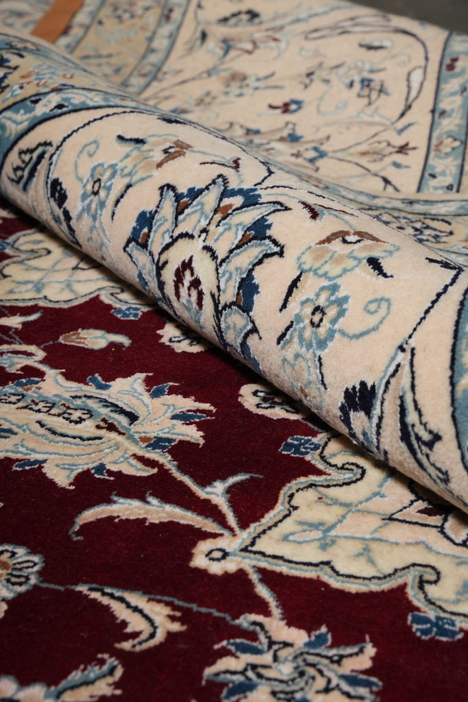 12.9 x 18.8 Authentic Persian Nain Rug Large Wool and Silk #PIX-696