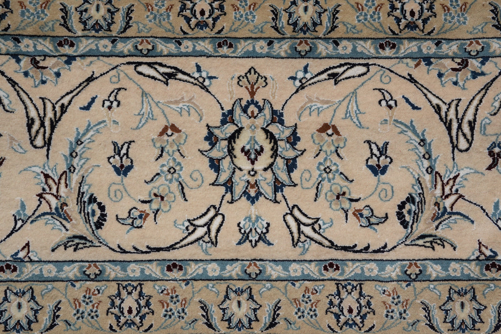 12.9 x 18.8 Authentic Persian Nain Rug Large Wool and Silk #PIX-696