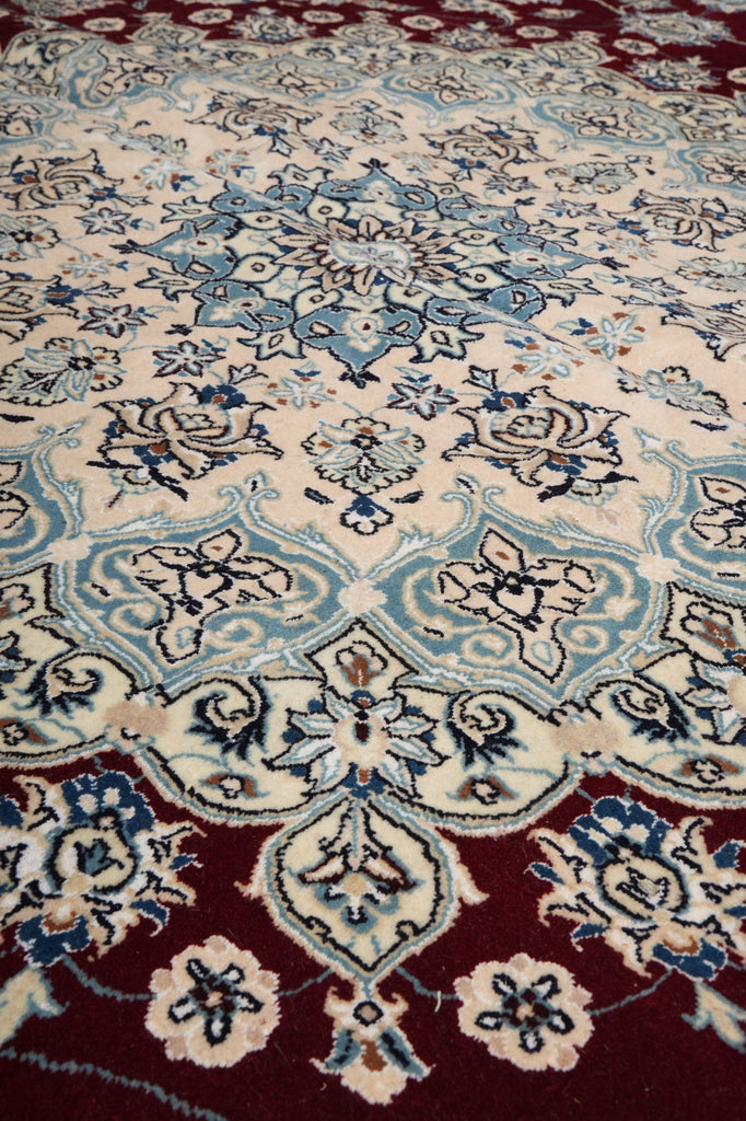 12.9 x 18.8 Authentic Persian Nain Rug Large Wool and Silk #PIX-696
