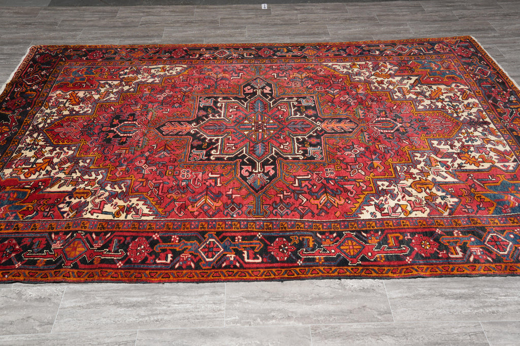 7 x 10  Hand-Knotted Tribal of Iran Persian Heriz Rug #B-73262
