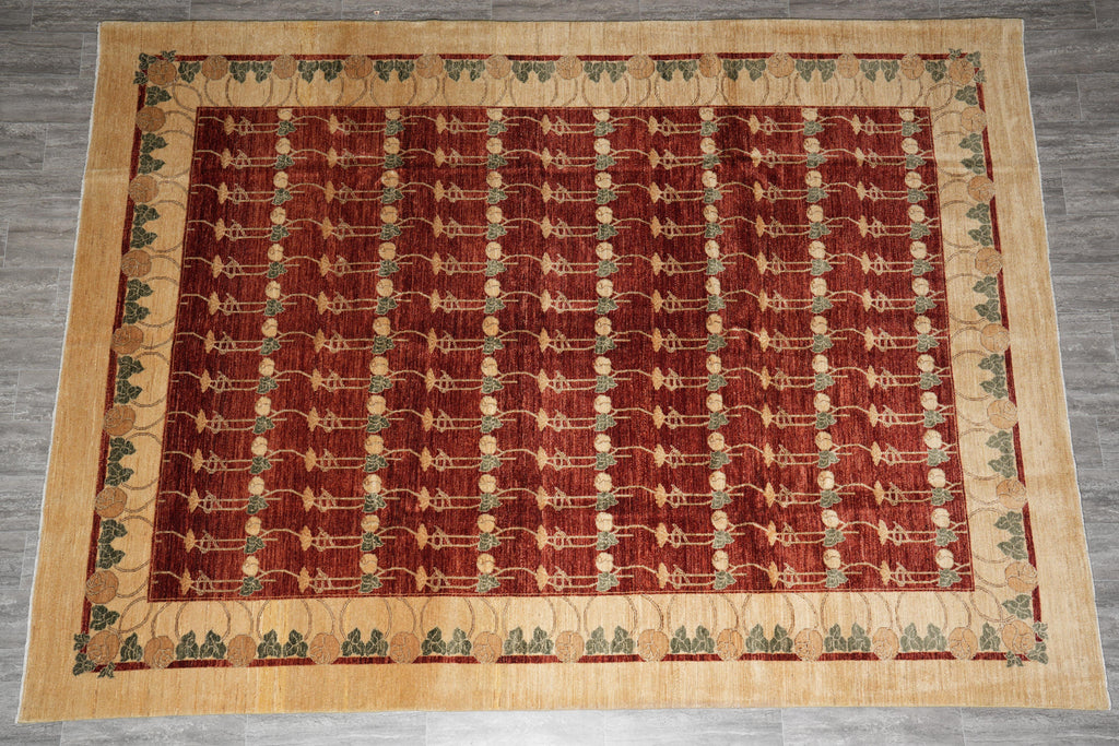 9 x 12  New High Quality Handmade Contemporary Rug Natural Wool Vegie Dye #F-4143