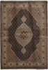 Load image into Gallery viewer, 5.7 x 7.11 High Quality Handmade India Wool and Silk Tabriz Mahi Rug Black #F-4449