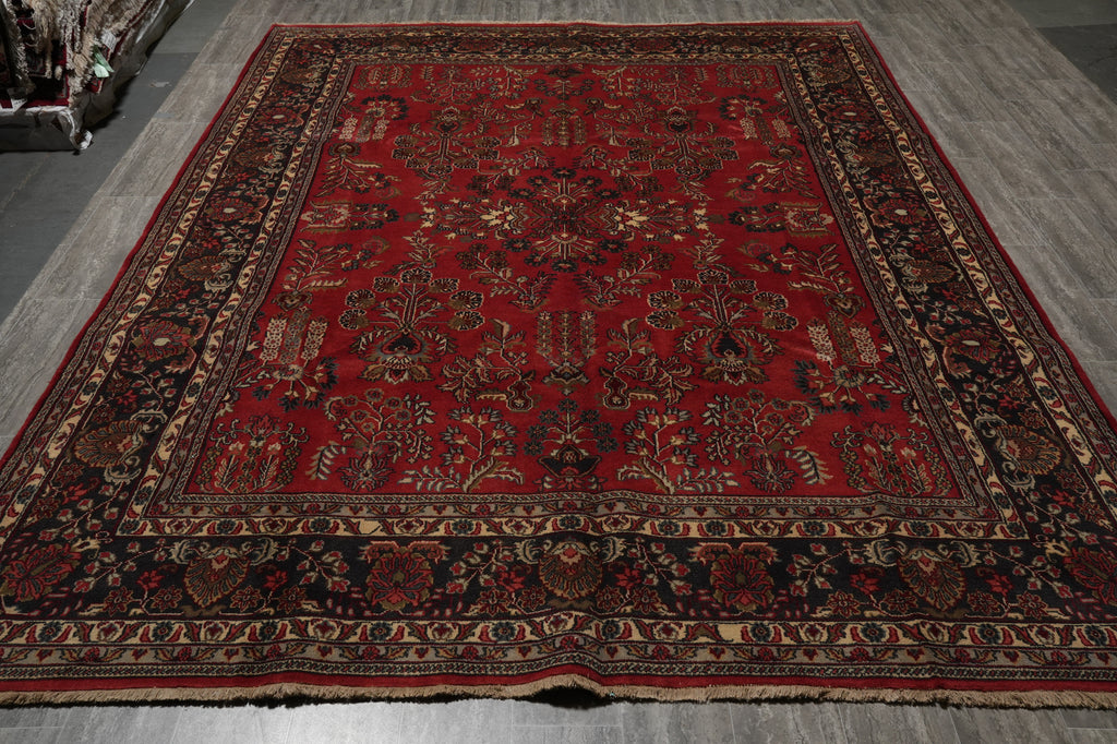 8.9 x 11.8 New Sarouk Rug Handmade India #F-3350
