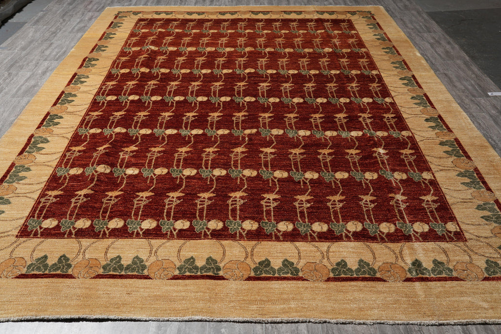 9 x 12  New High Quality Handmade Contemporary Rug Natural Wool Vegie Dye #F-4143