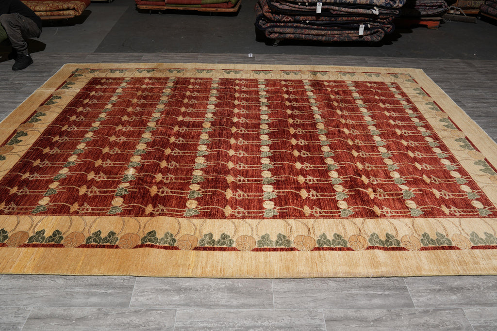 9 x 12  New High Quality Handmade Contemporary Rug Natural Wool Vegie Dye #F-4143