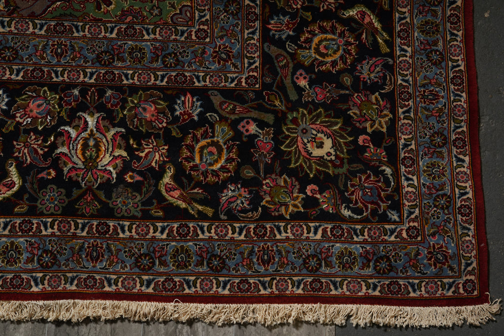 13 x 19.9 Fine Quality Wool & Silk Persian Tabriz Rug Bird 500+ KPSI #PIX-26239