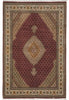 Load image into Gallery viewer, 6.8 x 10 Authentic Persian Mahi Tabriz Rug Wool and Silk 400 KPSI  Roby Burgundy#F-4450