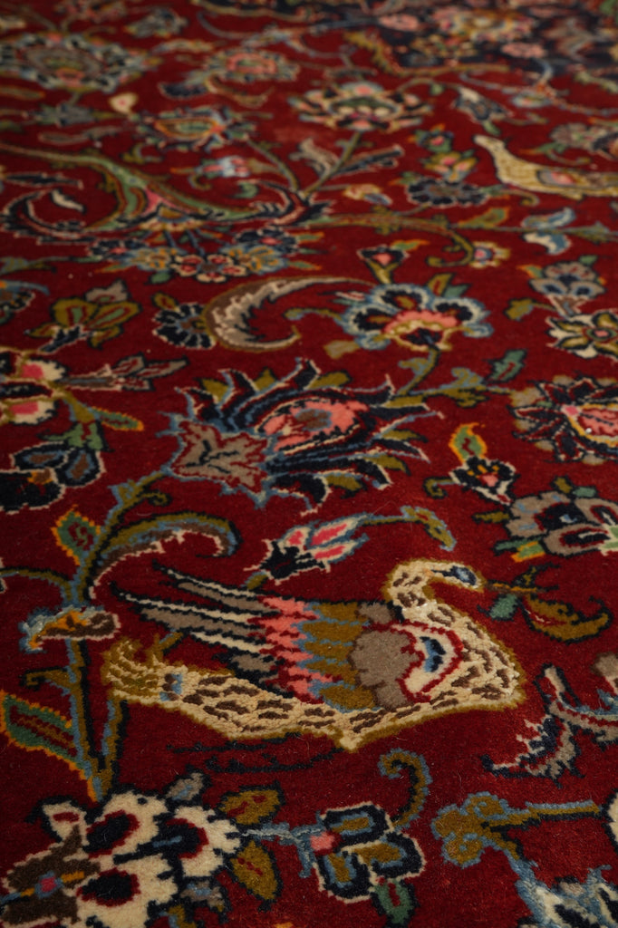 13 x 19.9 Fine Quality Wool & Silk Persian Tabriz Rug Bird 500+ KPSI #PIX-26239