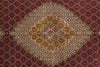 Load image into Gallery viewer, 6.8 x 10 Authentic Persian Mahi Tabriz Rug Wool and Silk 400 KPSI  Roby Burgundy#F-4450