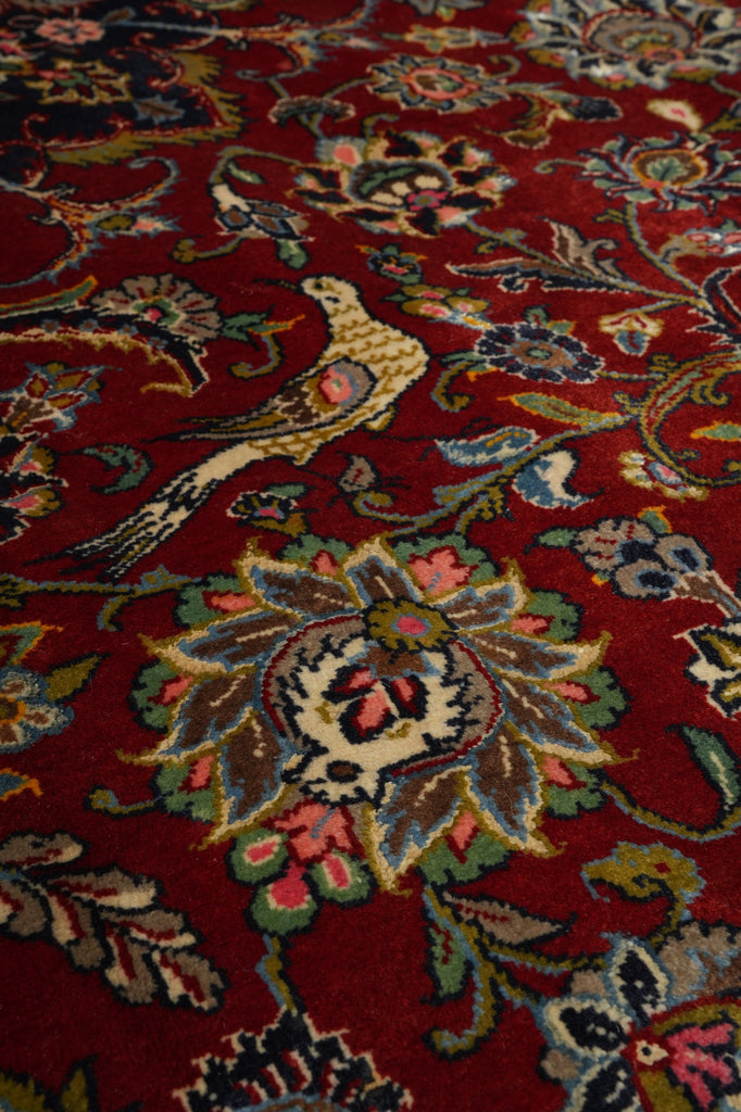 13 x 19.9 Fine Quality Wool & Silk Persian Tabriz Rug Bird 500+ KPSI #PIX-26239