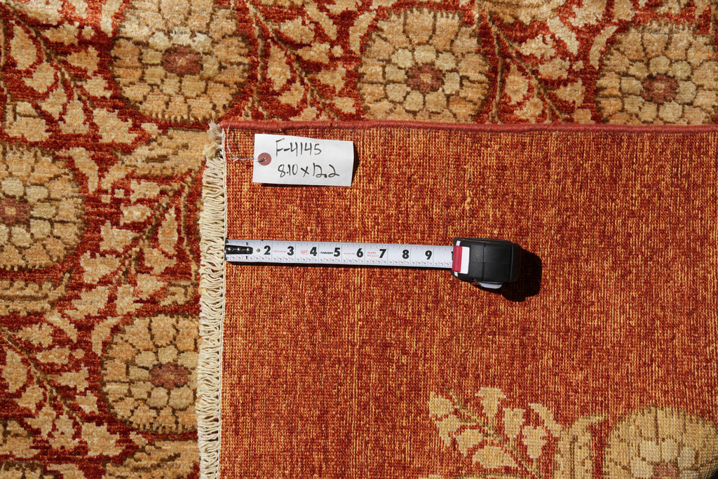 9 x 12.2 Beautiful Quality Handmade Rug  Natural Wool Vegie Dye Transtional Modern #F-4145