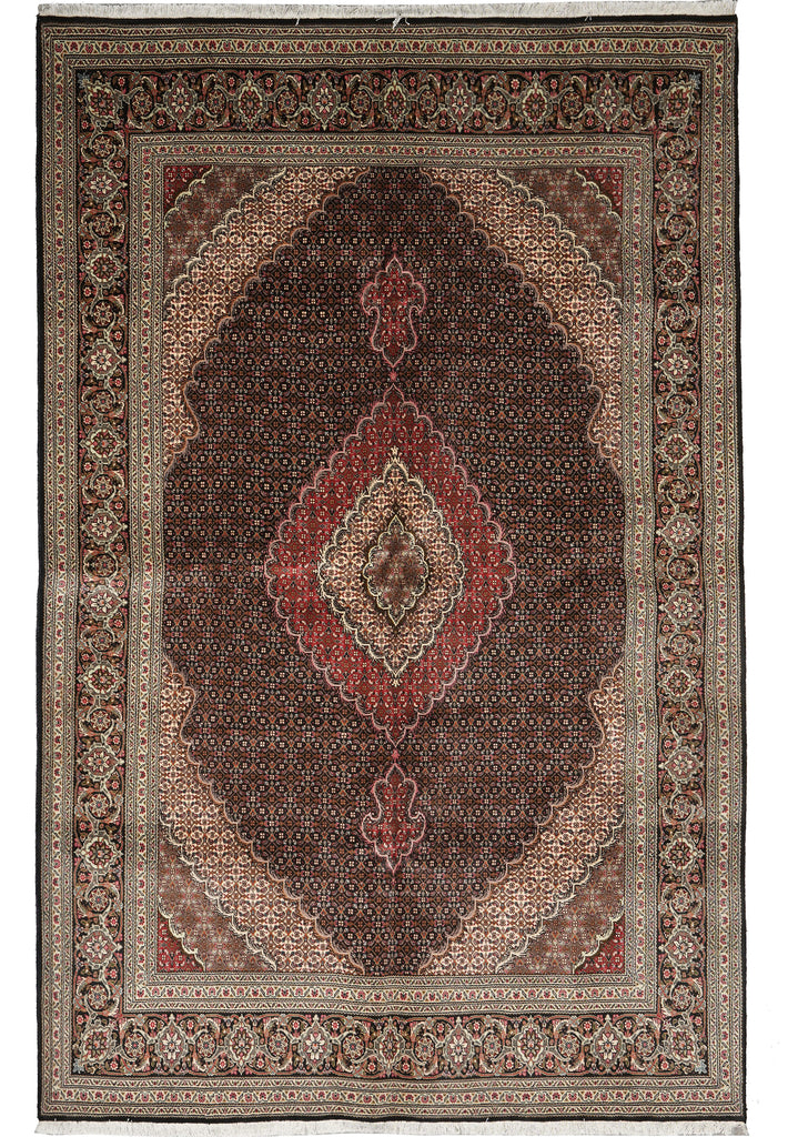 6.8 x 10 Genuine Persian Tabriz Mahi Rug High Quality Wool and Silk #PIX-3219