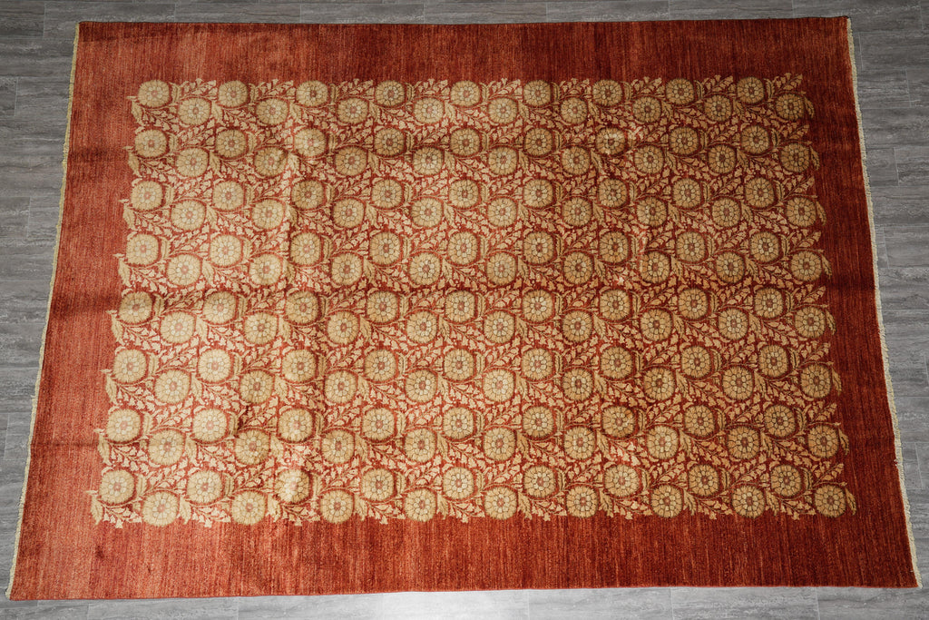 9 x 12.2 Beautiful Quality Handmade Rug  Natural Wool Vegie Dye Transtional Modern #F-4145