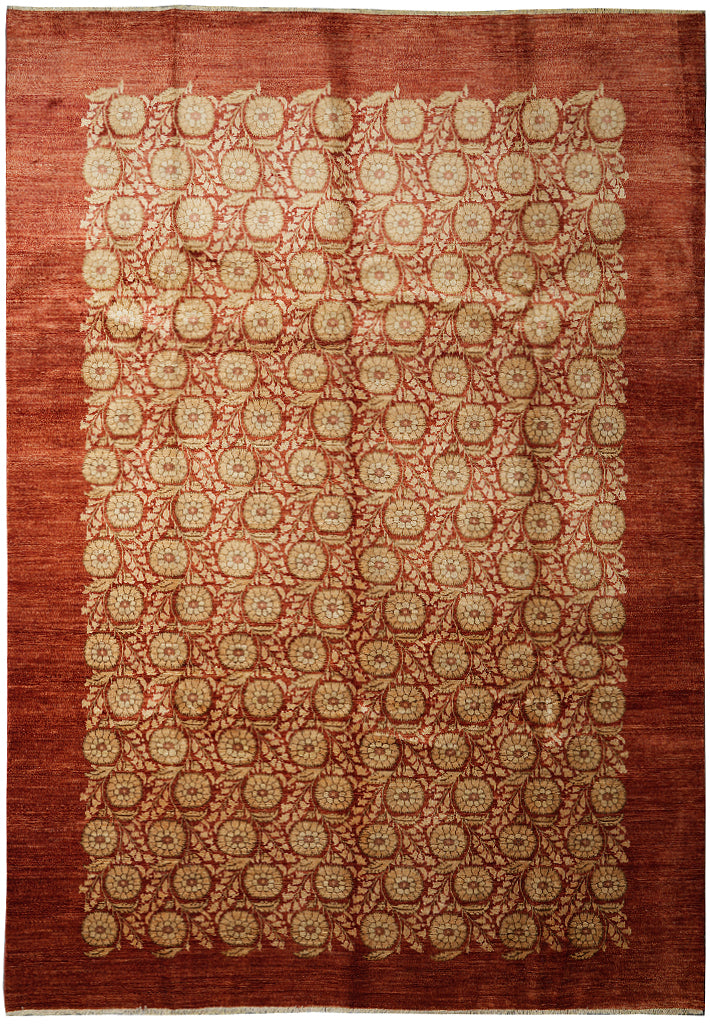 9 x 12.2 Beautiful Quality Handmade Rug  Natural Wool Vegie Dye Transtional Modern #F-4145