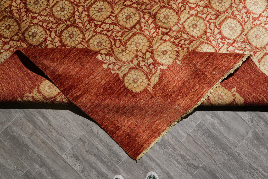 9 x 12.2 Beautiful Quality Handmade Rug  Natural Wool Vegie Dye Transtional Modern #F-4145