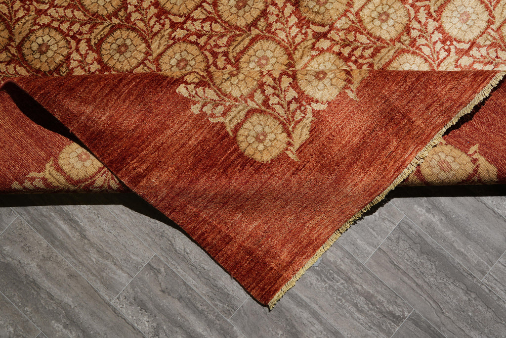 9 x 12.2 Beautiful Quality Handmade Rug  Natural Wool Vegie Dye Transtional Modern #F-4145