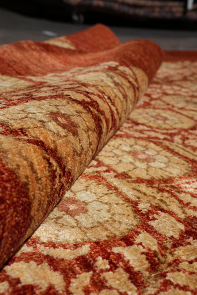 9 x 12.2 Beautiful Quality Handmade Rug  Natural Wool Vegie Dye Transtional Modern #F-4145