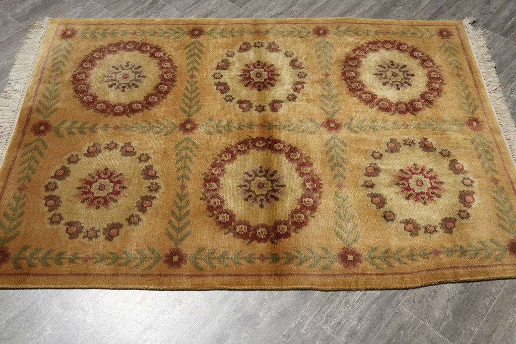 4 x 8.9 New Handmade Wool Nepali Rug French #F-3351