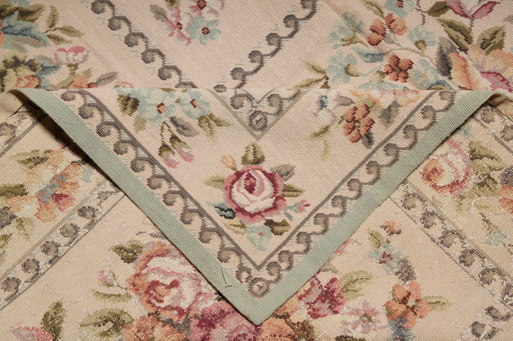6 x 9 Needle Point Rug French Country Hand Art #010821