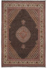 Load image into Gallery viewer, 6.9 x 10 Genuine Persian Tabriz Mahi Fine Handmade Iran Wool and Silk 400 Kpsi Black #PIX-14514