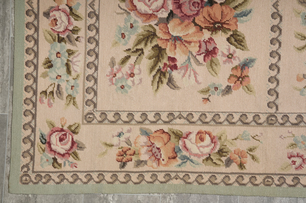 6 x 9 Needle Point Rug French Country Hand Art #010821